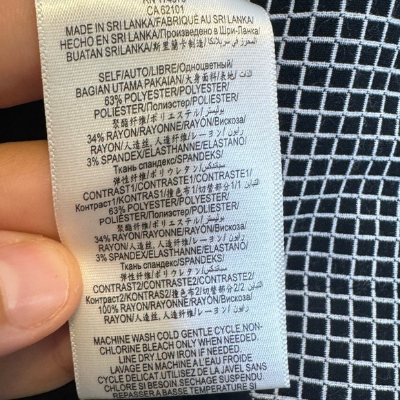 BCBGeneration Black White Checkered Short Sleeve Blouse Size S - Picture 17 of 17